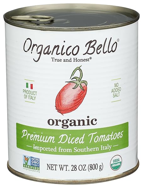 ORGANICO BELLO ORGANIC PREMIUM CHOPPED TOMATOES, 28 OZ