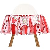 Strawberry One High Chair Banner - Berry Sweet 1st Birthday Banner, Strawberry First Birthday Wreath, One Fruit Party Decoration, Sweet One High Chair Decorations