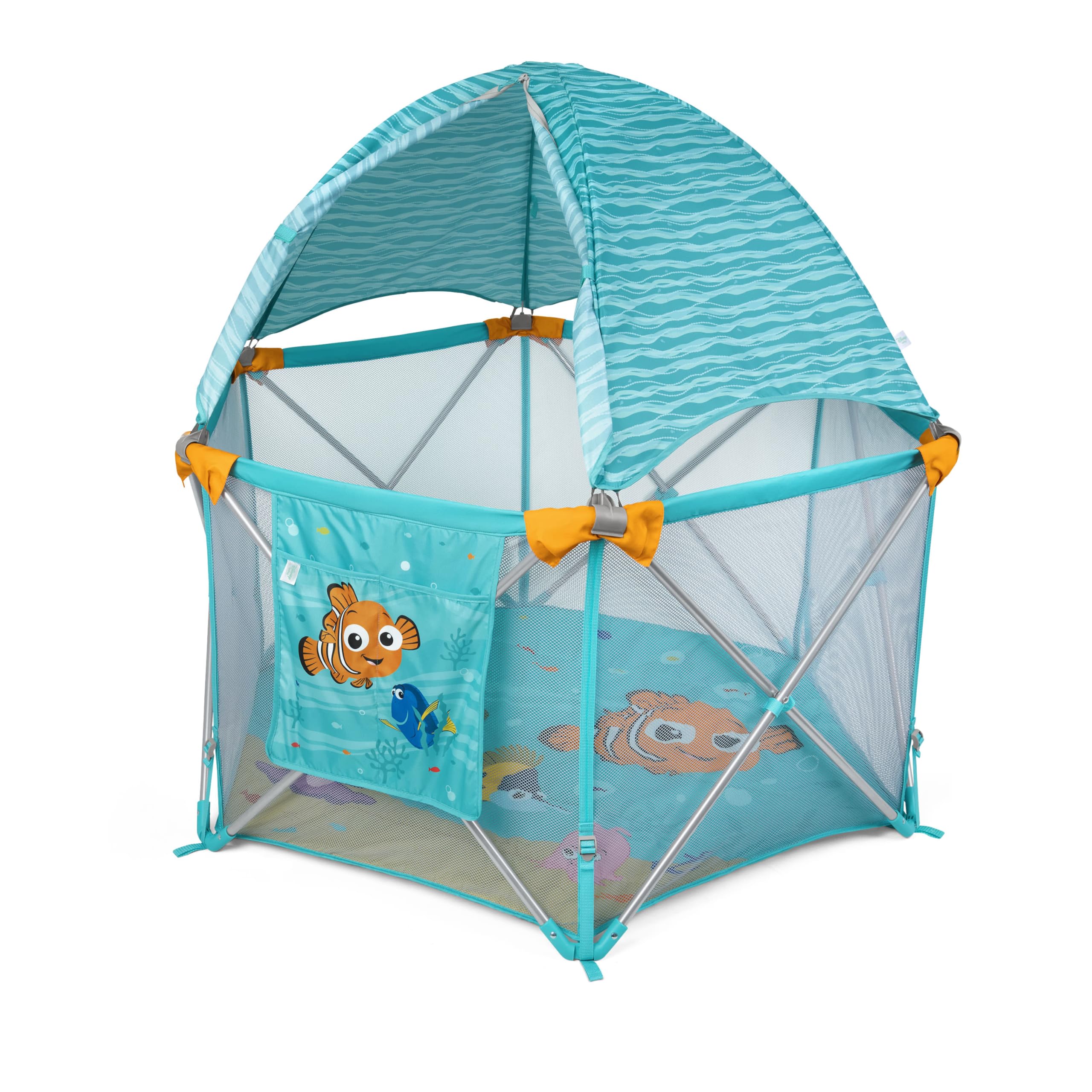 Bright Starts Disney Baby Finding Nemo Pop 'N Play Deluxe Portable Playard, Pop-and-Fold, Baby Beach Tent, UVA/UVB Protection, Indoor/Outdoor, 6 Months+ Image Bright Starts Disney Baby Finding Nemo Pop 'N Play Deluxe Portable Playard, Pop-and-Fold, Baby Beach Tent, UVA/UVB Protection, Indoor/Outdoor, 6 Months+ Image