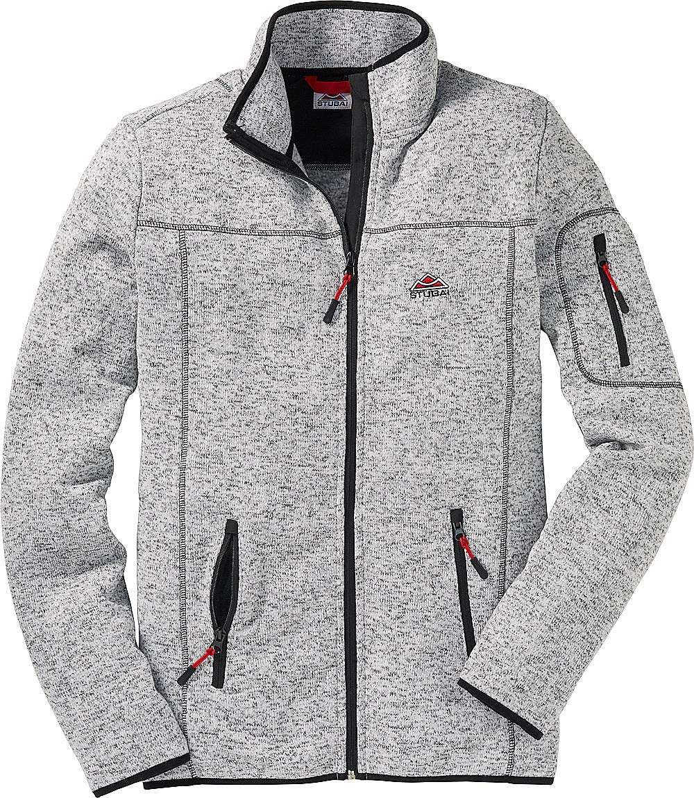 Stubai - Strick Fleecejacke Herren/Strickjacke mit Fleece Innenseite für Outdooraktivität, Strick Fleece Jacke mit Stehkragen und Reißverschluss ,Grau-mele,L 4