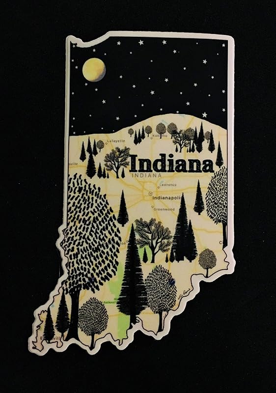 Indiana Sticker, Indiana Bumper Sticker, Indiana Handmade
