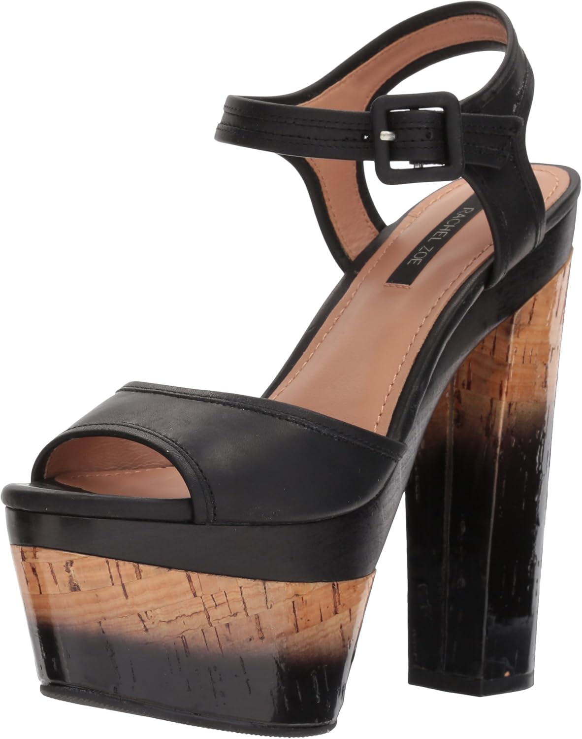 black leather women's zoe sandals