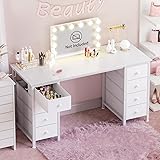 White Vanity Desk No Mirror - 47 Inch White Office