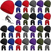Chicingyou Winter Fleece Gloves and Beanie Bulk Multi Color Warm Hat and Warm Gloves for Men Women Homeless Ski Cold Weather