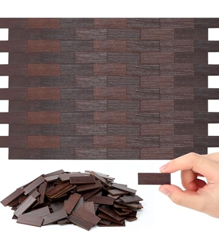 Wood Doll House CoCud Dollhouse Flooring, 3.94" Square, PU Self Adhesive Miniature Peel And Stick Wood Flooring
