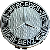 Mercedes-Benz Black Classic Logo Wheel Center Cap, Genuine MB Parts