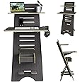 ecotribe Modern Height Adjustable 2 Tier Desk for Small Spaces - Compact Narrow 30" Sit to Stand Up Desk - 2 Tier Desk for Small Spaces - Easy Adjustable Standing Desk for Study & Home Office