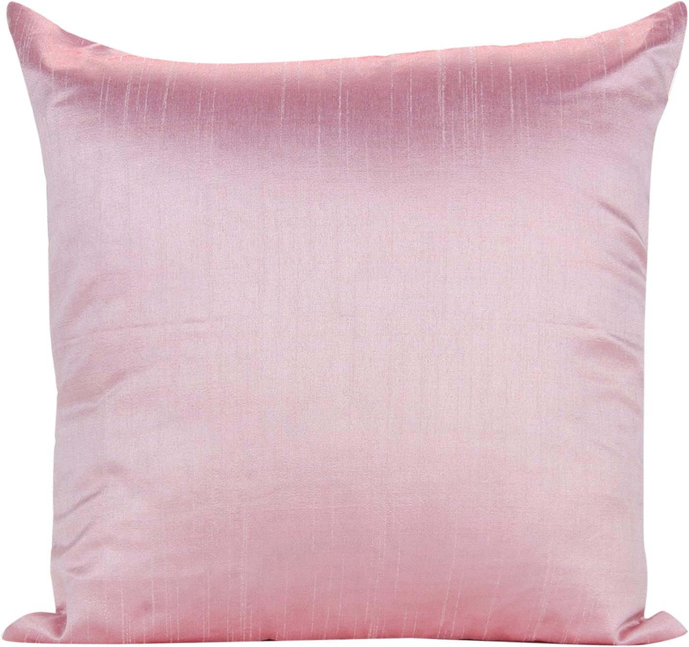 Set of 2 Baby Pink Sham Covers, Plain Silk Sham Cover, Solid Decorative Sham, Accent Sham, Baby Pink Euro Sham Cover, (24x24 inches, Baby Pink)
