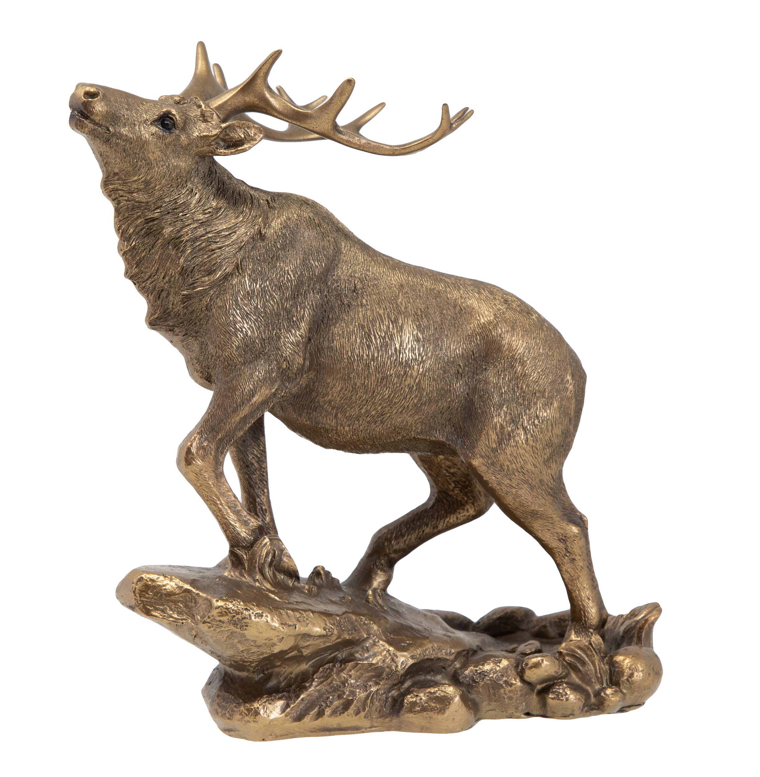 THORNE ANTIQUES AND COLLECTABLES Highland Stag Sculpture Deer Ornament Home Decor 18cm x 16cm x 4cm (Bronze)
