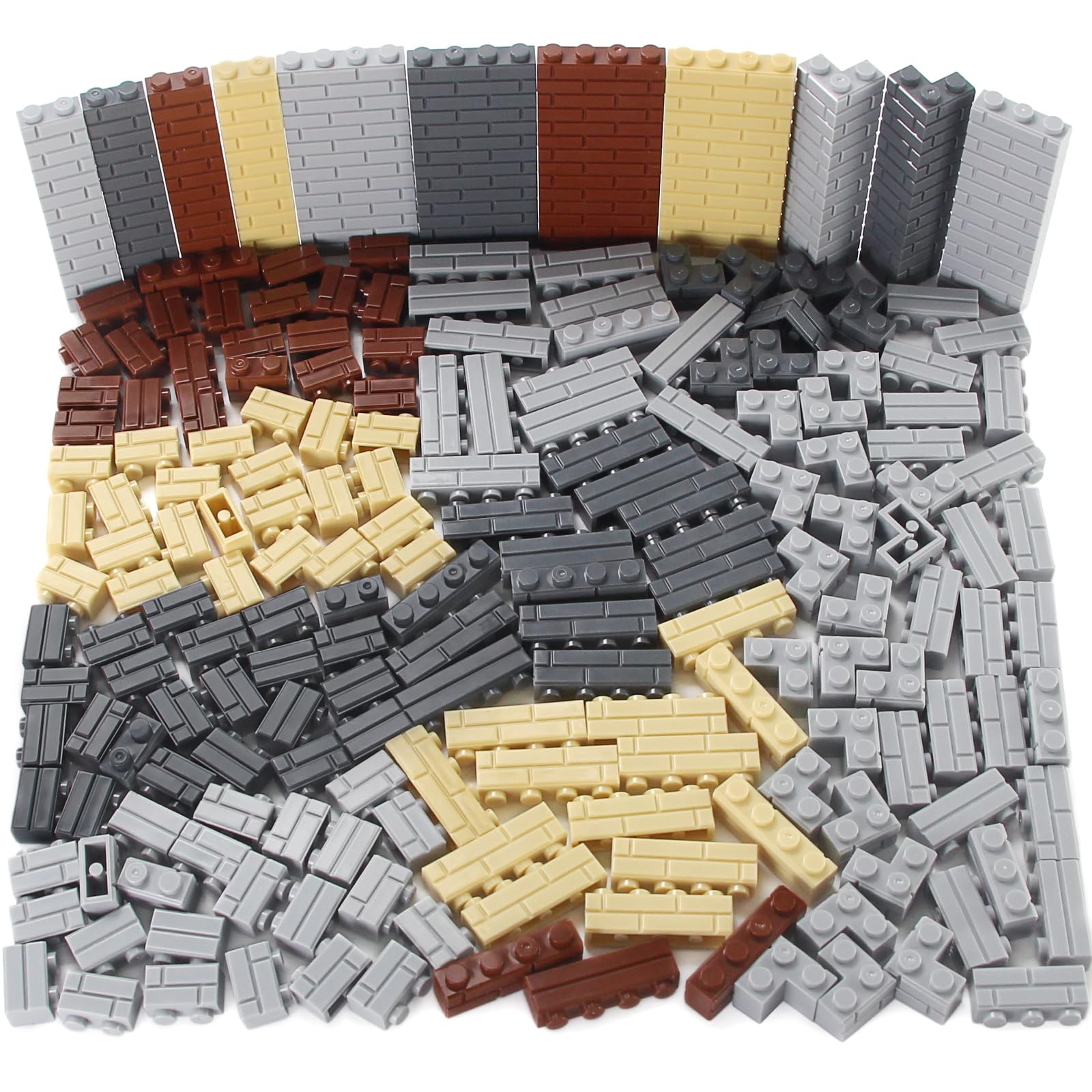 Feleph 260 Pieces Masonry Bricks Set Multicolored Building Blocks for Wall MOC Parts and Pieces Diverse Bulk Toy Set Compatible with Major Brands
