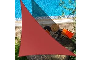 CIELO COLORIDO 16' x 16' x 22.6' Red Right Triangle Sun Shade Sail,95% UV Blockage,Water & Air Permeable, Commercial, Custom Size Accepted