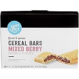 Amazon Brand - Happy Belly Fruit & Grain Cereal Bars, Mixed Berry, 1.3 Oz, 8 Count