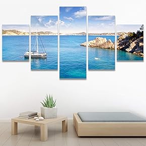 SIGNWIN 5 Panel Canvas Wall Art Modern Art...