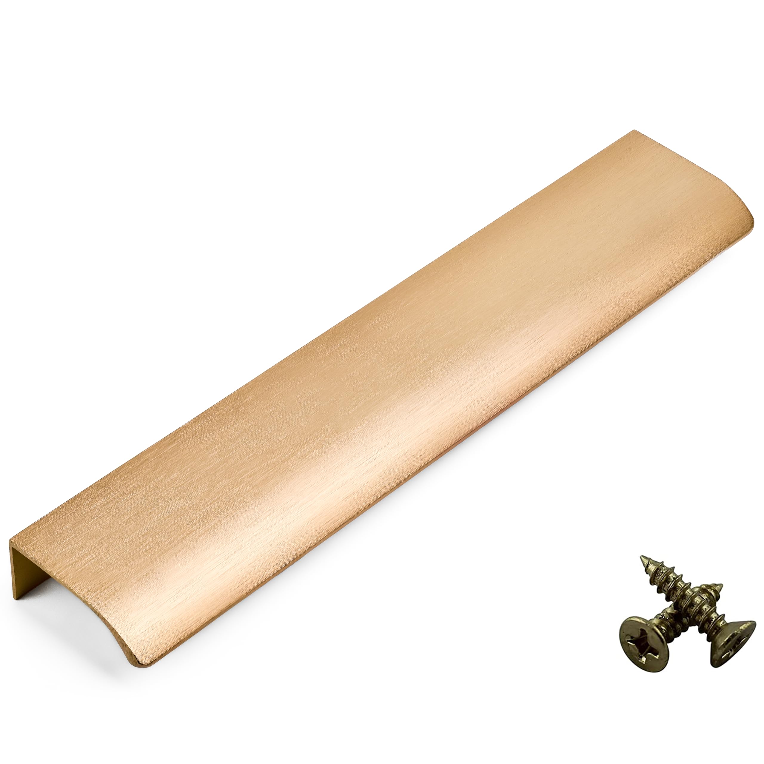 M4TEC Bar Kitchen Cabinet Door Handles Cupboards Drawers Bedroom Furniture Concealed Finger Edge Pull Handle for Wardrobe & Bedroom Cabinet Hardware Brushed Brass. VD3 Series: 64 mm Pack of 10