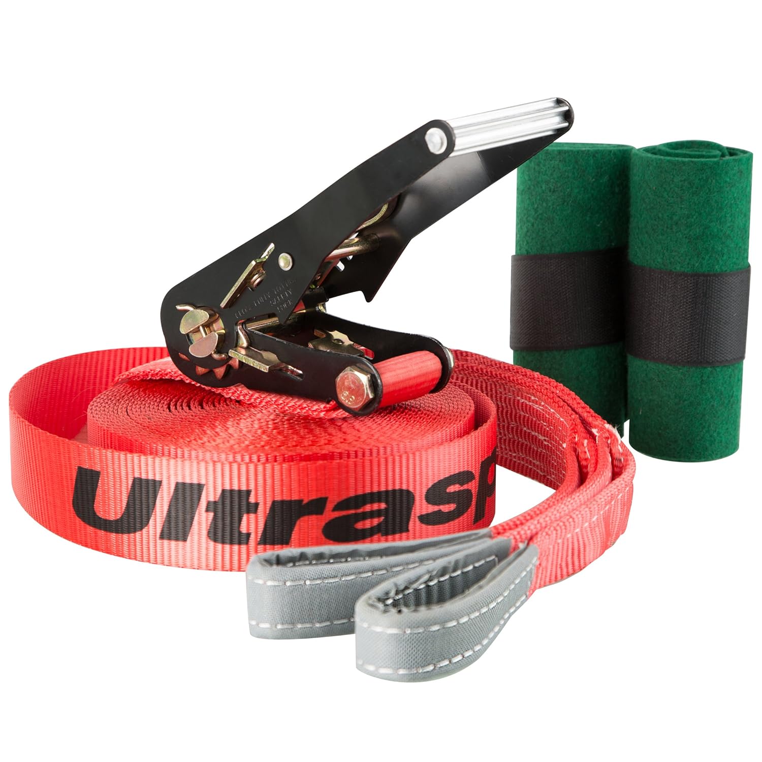 Ultrasport Slackline Set 15 m with Ratchet Cover, Tree Protection and