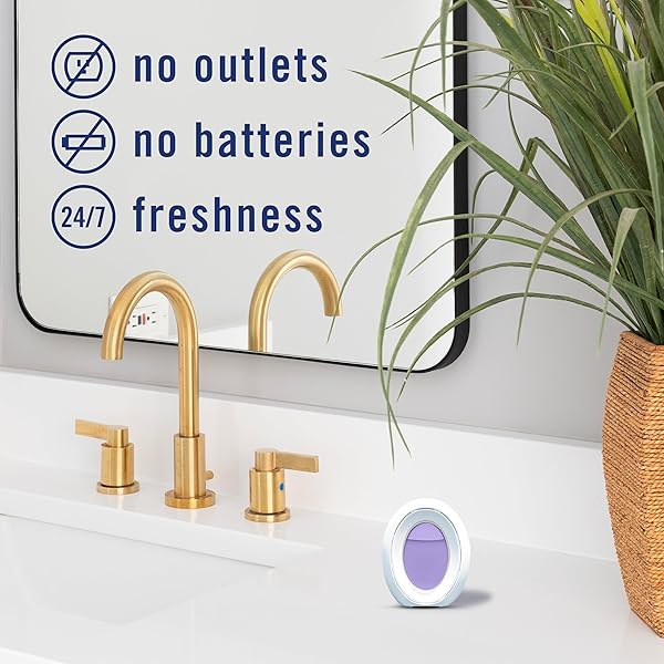 FEBREZE SMALL SPACES AIR FRESHENER, ODOR-FIGHTING, PLUG-IN ALTERNATIVE, AIR FRESHENERS FOR HOME AND BATHROOM AND KITCHEN, CLOSET AIR FRESHENERS, LIGHT LAVENDER SCENT, 2 COUNT