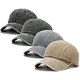 Voilipex Vintage Baseball Cap 4 Pack for Women Men Washed Cotton Distressed Baseball Cap Adjustable Dad Hat