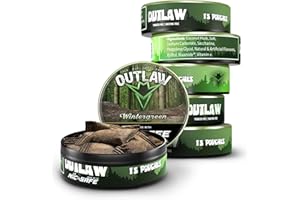 OUTLAW DIP COMPANY Outlaw Wintergreen NiC-Safe™ Pouches - 6 Pack - Nicotine Alternative - Tobaccoless Dip - 15 Moist Pouches