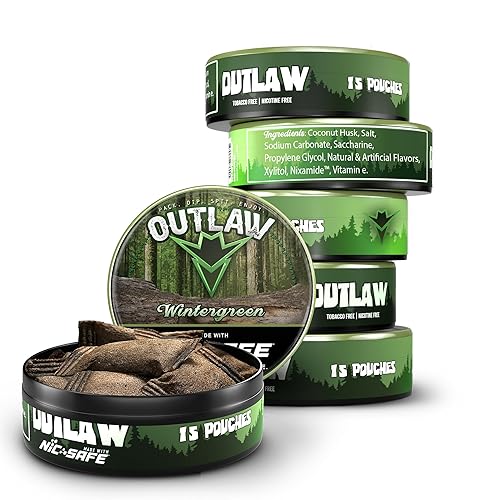 outlaw tobacco pouches Outlaw Wintergreen NiC-Safe™ Pouches - 6 Pack - Nicotine Alternative -  Tobaccoless Dip - 15 Moist Pouches in Kenya