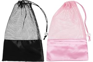 CONGARTENO 2pcs Dance Shoe Storage Bag Mesh Ballet Pouch for Practice Recital Travel Class