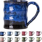 Deep Cobalt Ceramic Mug, 15oz Reactive Glaze Coffee Mug, Office Gift | Clear desk. Clear mind. Deep cobalt calm.