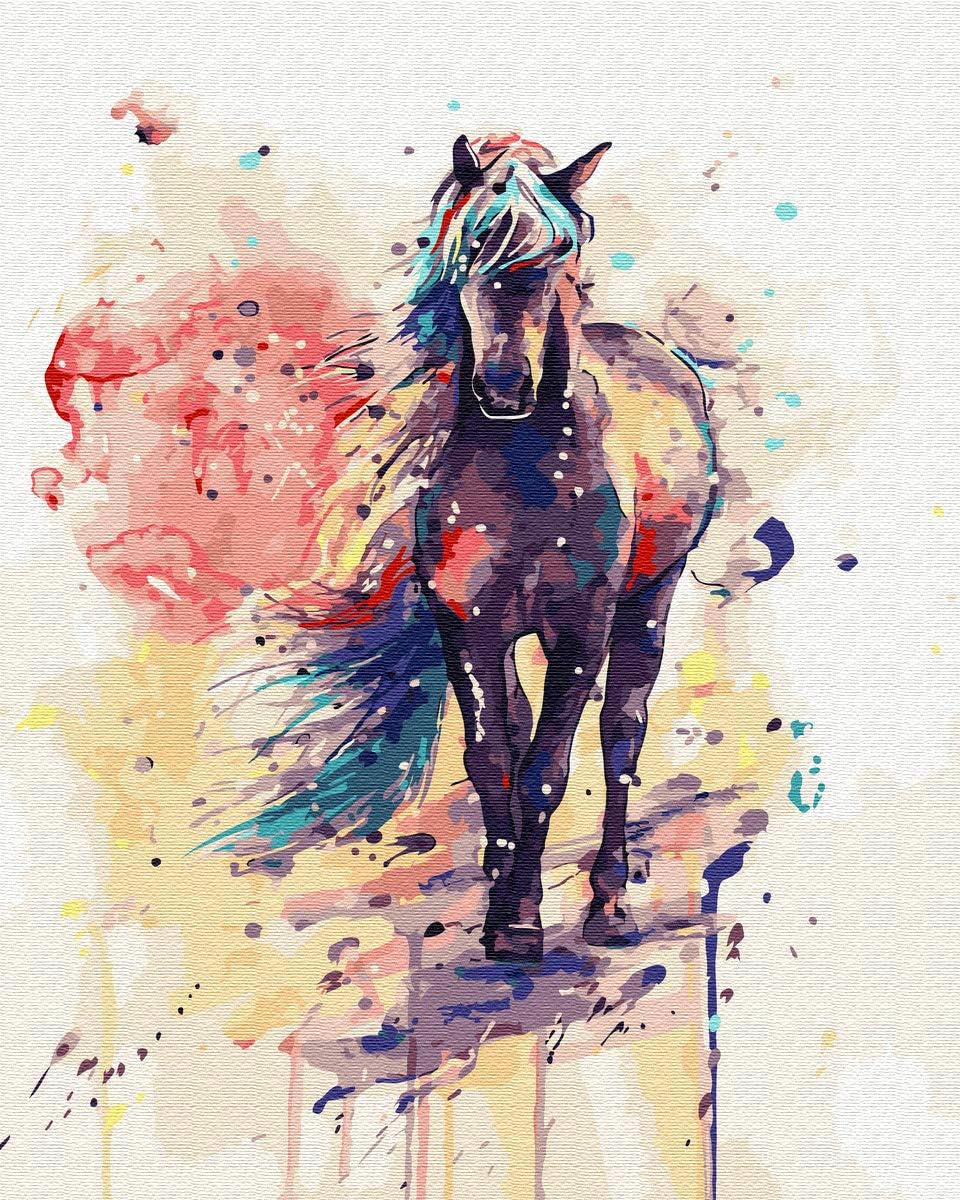 YXQSED Wooden Frame DIY Oil Painting Paint by Number Home Decor Wall Pic Value Gift-Painted Horse 16x20 inch