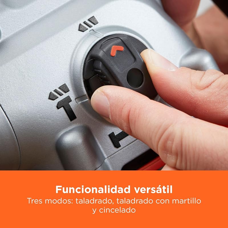 Taladro percutor SDS+, motor de 1250W, 3 modos de funcionamiento, fuerza de impacto de 3,5J, incluye brocas y cincel, BEHS03K-QS