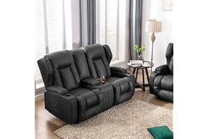 SAMERY 67" RV Loveseat Recliner | Double Recliner RV Sofa & Console | Wall Hugger Reclining RV | RV Theater Seats | RV Couch | RV Theater Seating | RV Furniture, Manual Recliner Chair