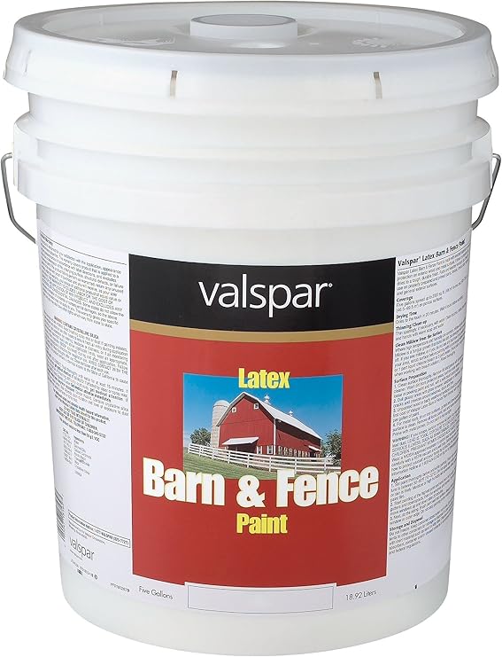 Valspar 312510 Barn and Fence Latex Paint, 5Gallon, Red Household Wood Stains