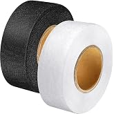 Outus 2 Rolls Iron on Hemming Tape 1/2", 27 Yards Each, Black, White | hem tape for Pants ,Fabric Adhesive,27 Yards Each, Iron-activated Bond, No Sewing for Clothing, Curtains Quick Repairs