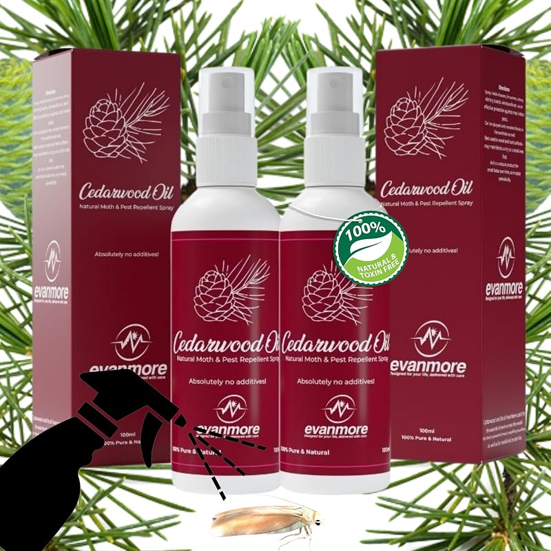 Evanmore Cedarwood Oil Moth Repellent 100 ml Natural Safe Spray