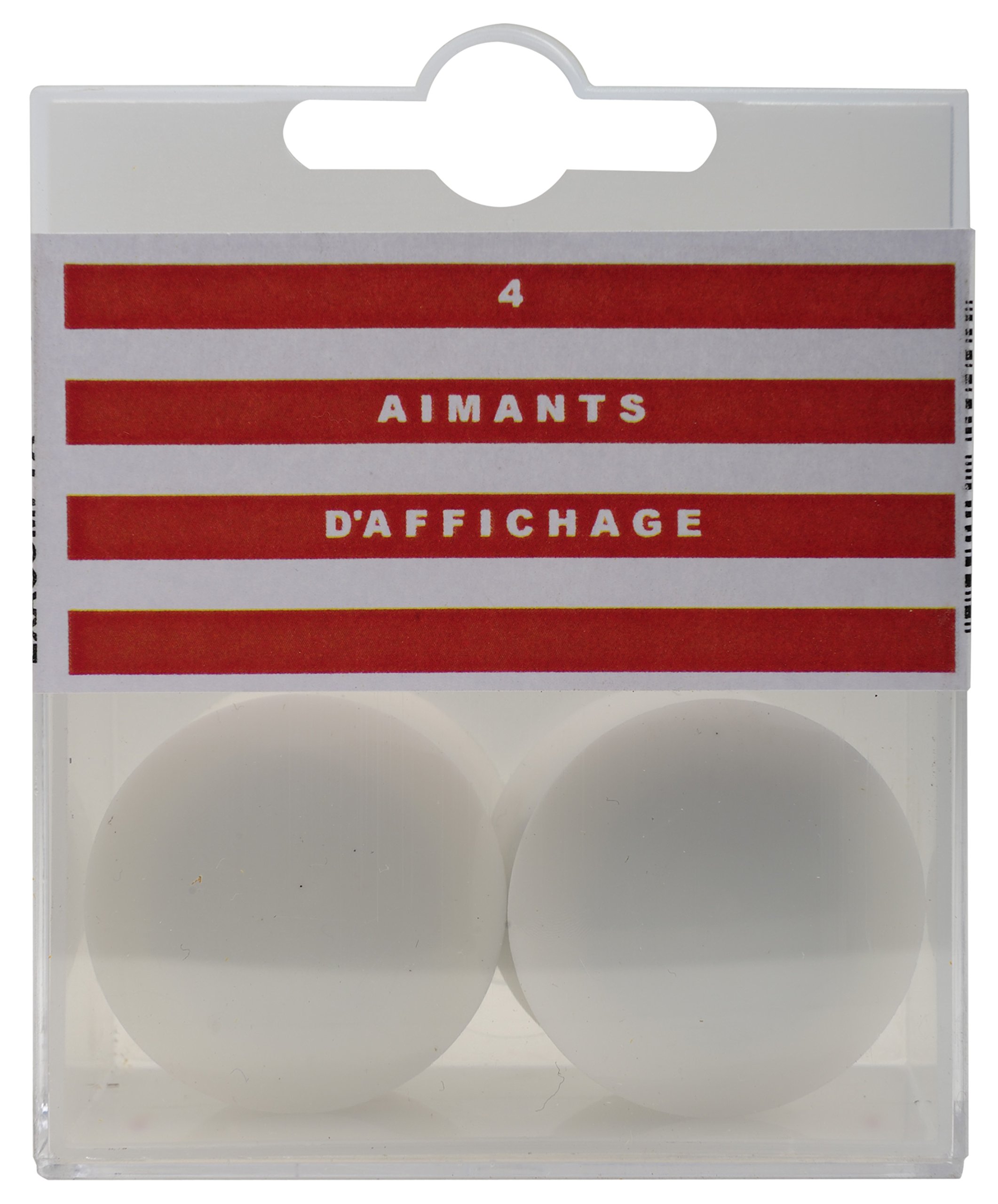 Exacompta - Ref 32000E - Small Round Magnets - 32mm Diameter, 730g Magnetic Force - White (Pack of 4) - Suitable for Use on Whiteboards, Fridges or Metal Surfaces