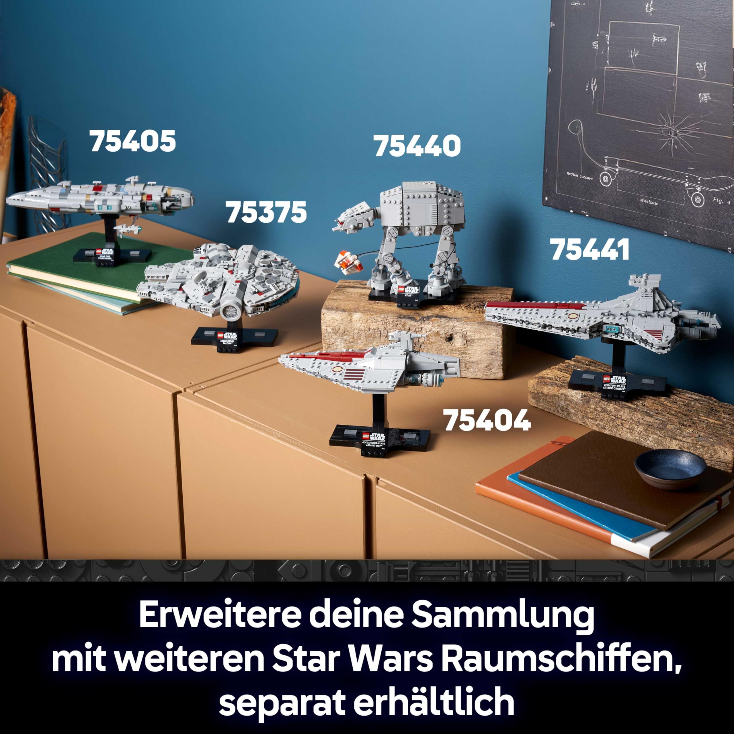 LEGO Star Wars 75440 AT-AT - Modellbau Set für Erwachsene - Mit Snowspeeder, Ständer & Namensschild - DIY Deko fürs Regal - Geschenk für Fans von Das Imperium schlägt zurück 7