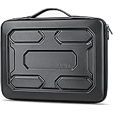 DOMISO 15.6 inch Laptop Sleeve with Handle Shockproof Computer Bag Waterproof EVA Protective Carrying Case for 15.6" Lenovo Yoga 720 IdeaPad 310 320 ThinkPad T570/Dell Inspiron 15/HP Envy 15, Black