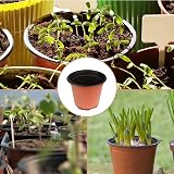 KINGLAKE 50Pcs 10cm Plastic Plant Pots with 100 Pcs White Plant Labels view 6