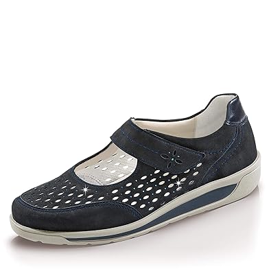 ARA 12-31019-02 Meran Damen Ballerina aus Nubukleder Wechselfußbett in Weite H