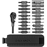 Galvanox Full 21PC Bit-Kit Set with Ratchet, Designed for Leatherman EDC Multi-Tools [Industrial Grade] S2 Steel Screwdriver 