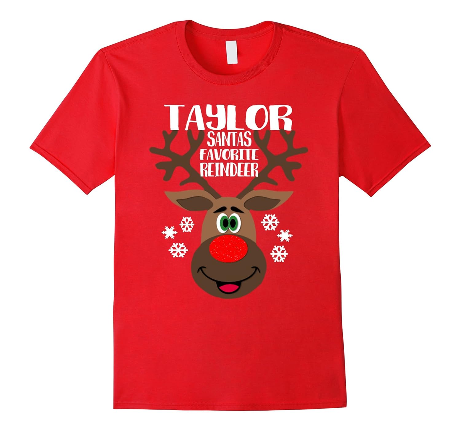 TAYLOR Santas Favorite Reindeer Personalized Christmas Shirt-ANZ