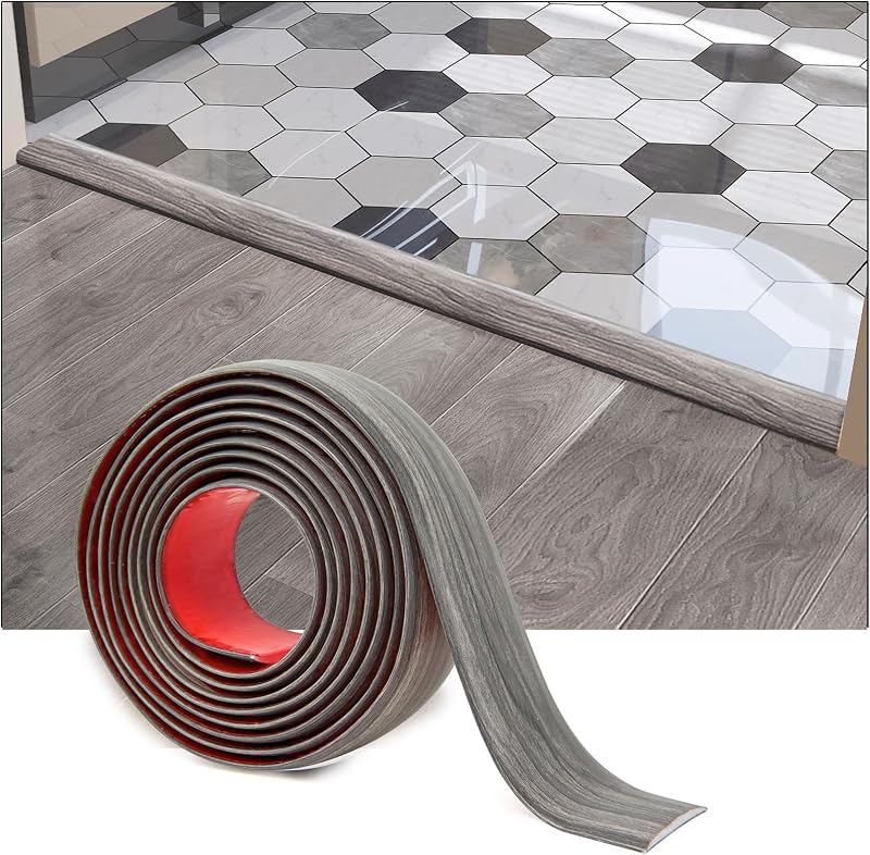 Art3d Self Adhesive Vinyl Floor Transition Strip Gray 4 ft 1.57 in