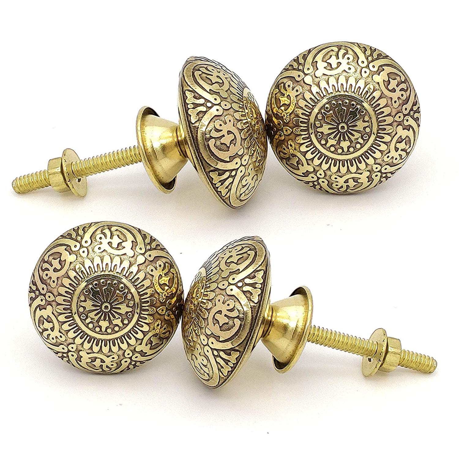 BnoSpace Brass Door Knobs/Drawer Pulls Dresser Door Knobs/Pull and Push