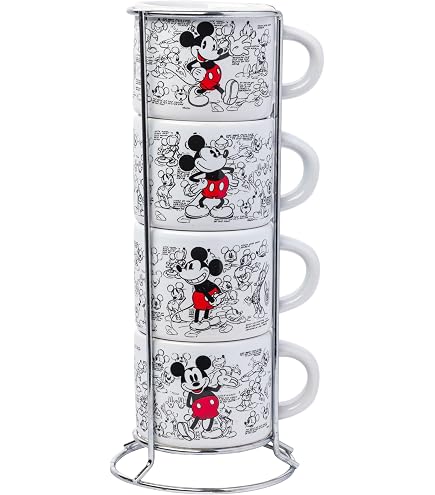 Mickey & Minnie Mouse Straw Dispenser Bundle - 8 Inch Kitchen Accessory With 20 Red & White Straws