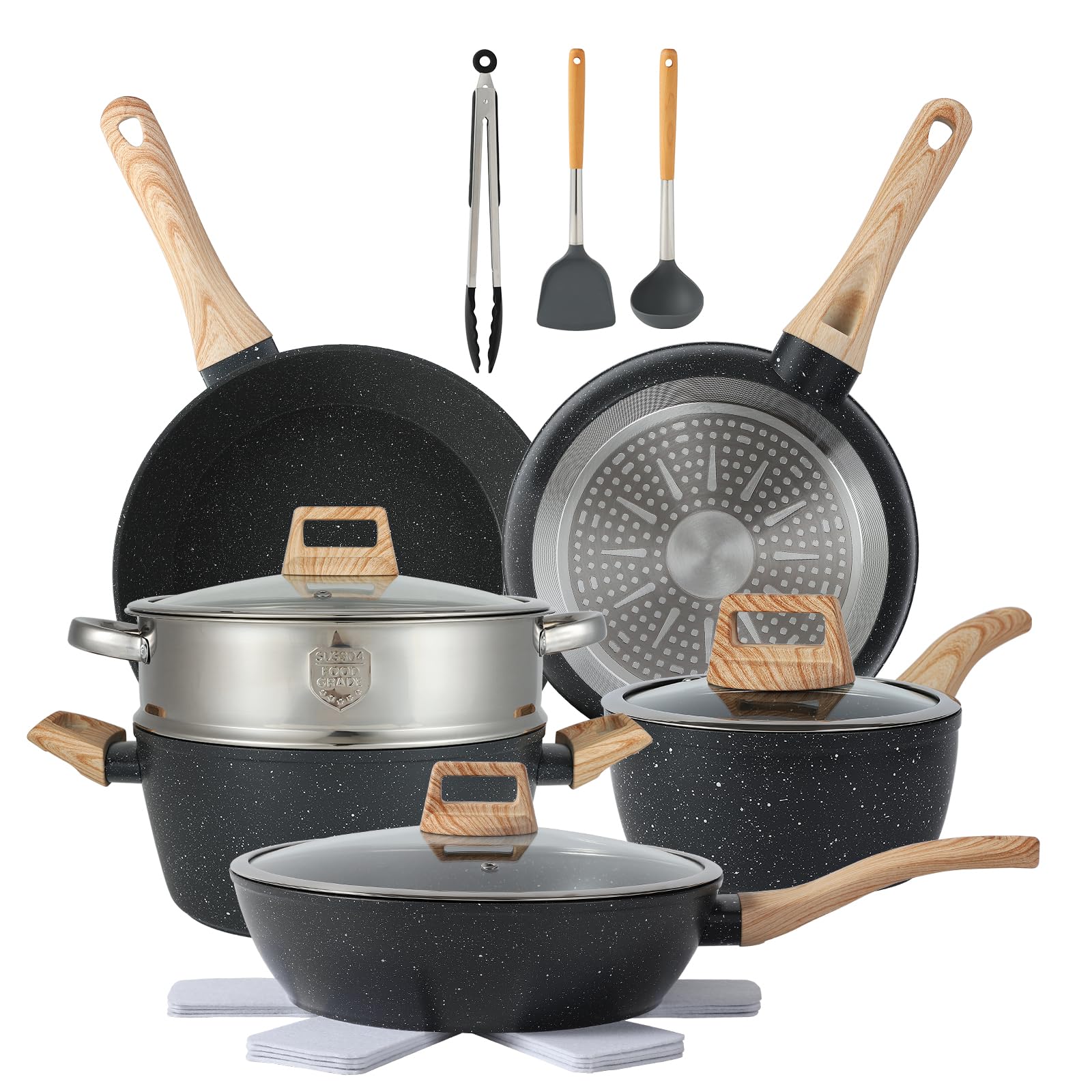 Photo 1 of 16PCS Pots and Pans Set Non Stick Cookware Set Nonstick with Cooking Set