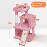 Yaheetech 91cm Cat Tree Tower with Double Condo Pink Cat Scratching Post view 2