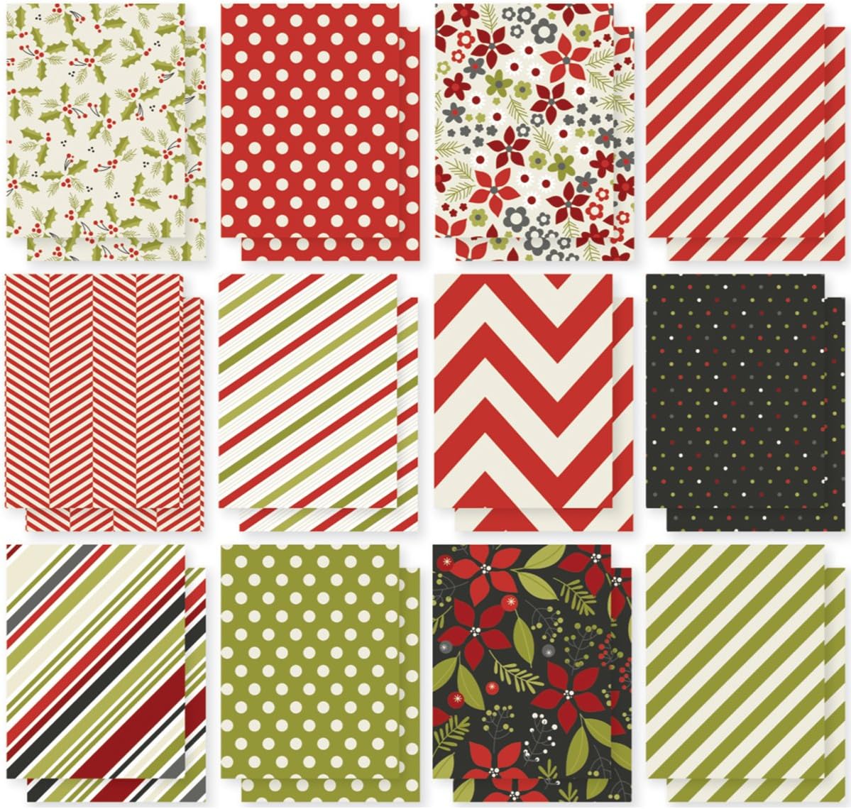 Diy Christmas A2 Printed Card Fronts 12/Pkg-