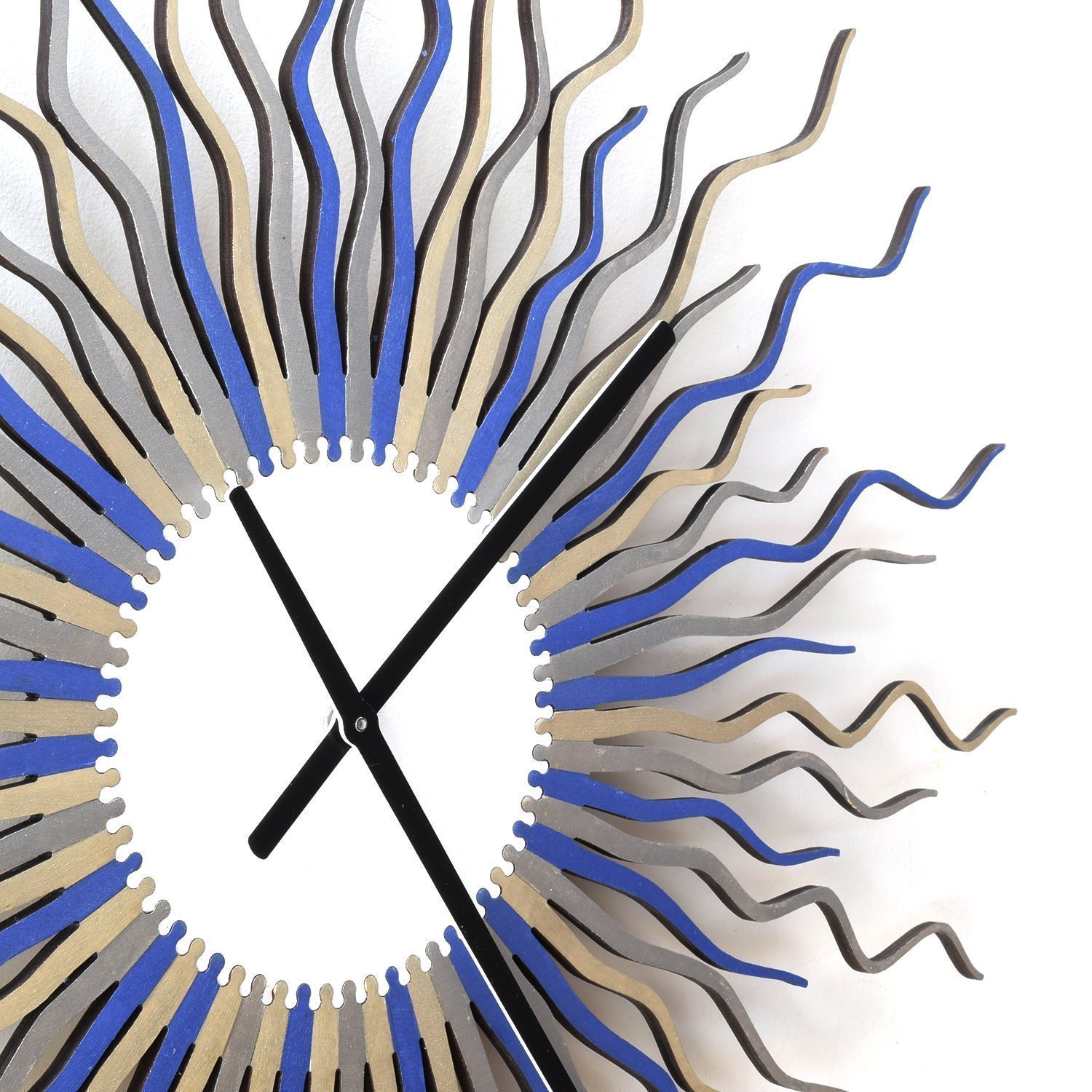 16inch Blue, Gray and Silver Starburst Wall Clock, Chic Wintry Colors Wall Decor & Art + Handmade Medusa Arctic Clock Large (L) Size by ardeola - Image 5