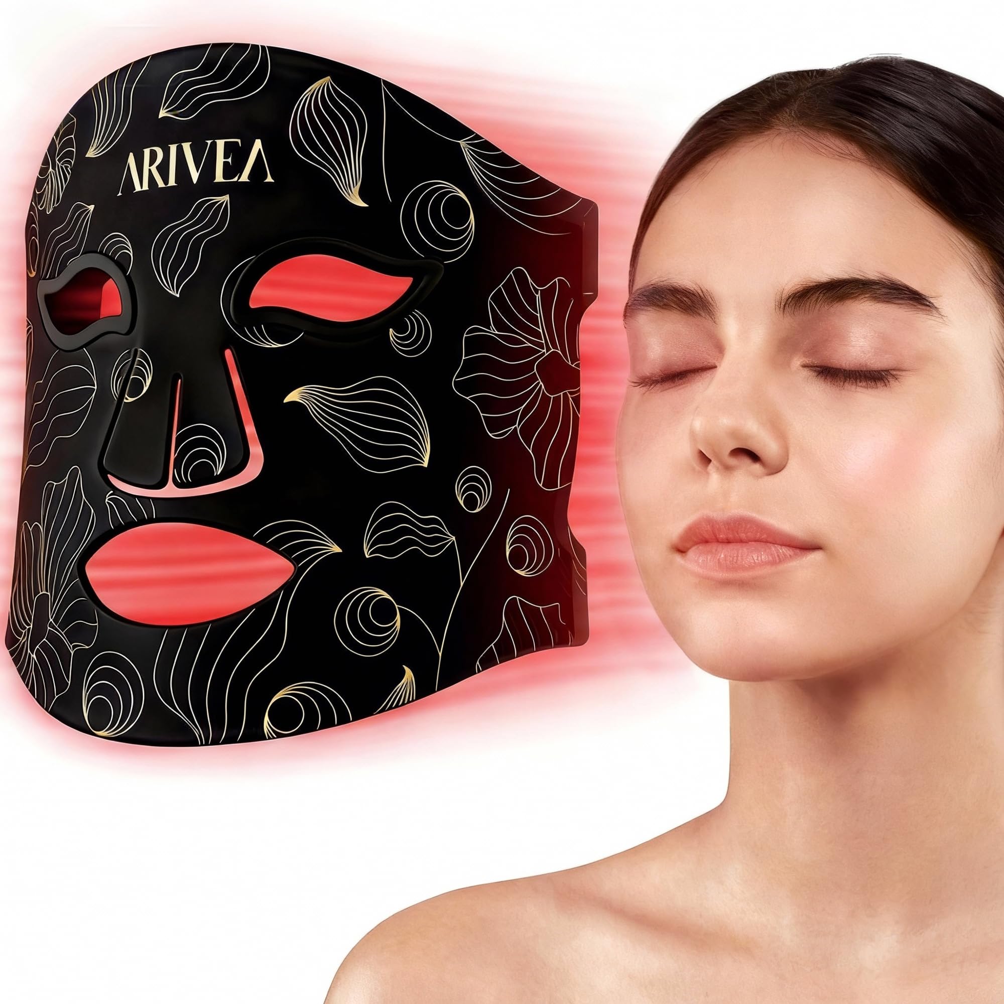 ARIVEA Red Light Therapy Mask for Face – Portable Wireless LED Face ...