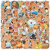 50PCS Capybara Stickers, Kawaii Capybara Stickers | Waterproof Cute Animal Stickers for Water Bottle, Laptop, Guitar, Suitcase, Kids Reward, Classroom Prizes