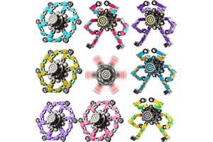 HAIZHITONG Interesting Sensory fingertip Spinning Toy, Finger Spinning Toy Spinning top Toy, with deformable Chain, Mechanical Spiral Twister, fingertip gyro, Children's Adult Decompression Toy (8)