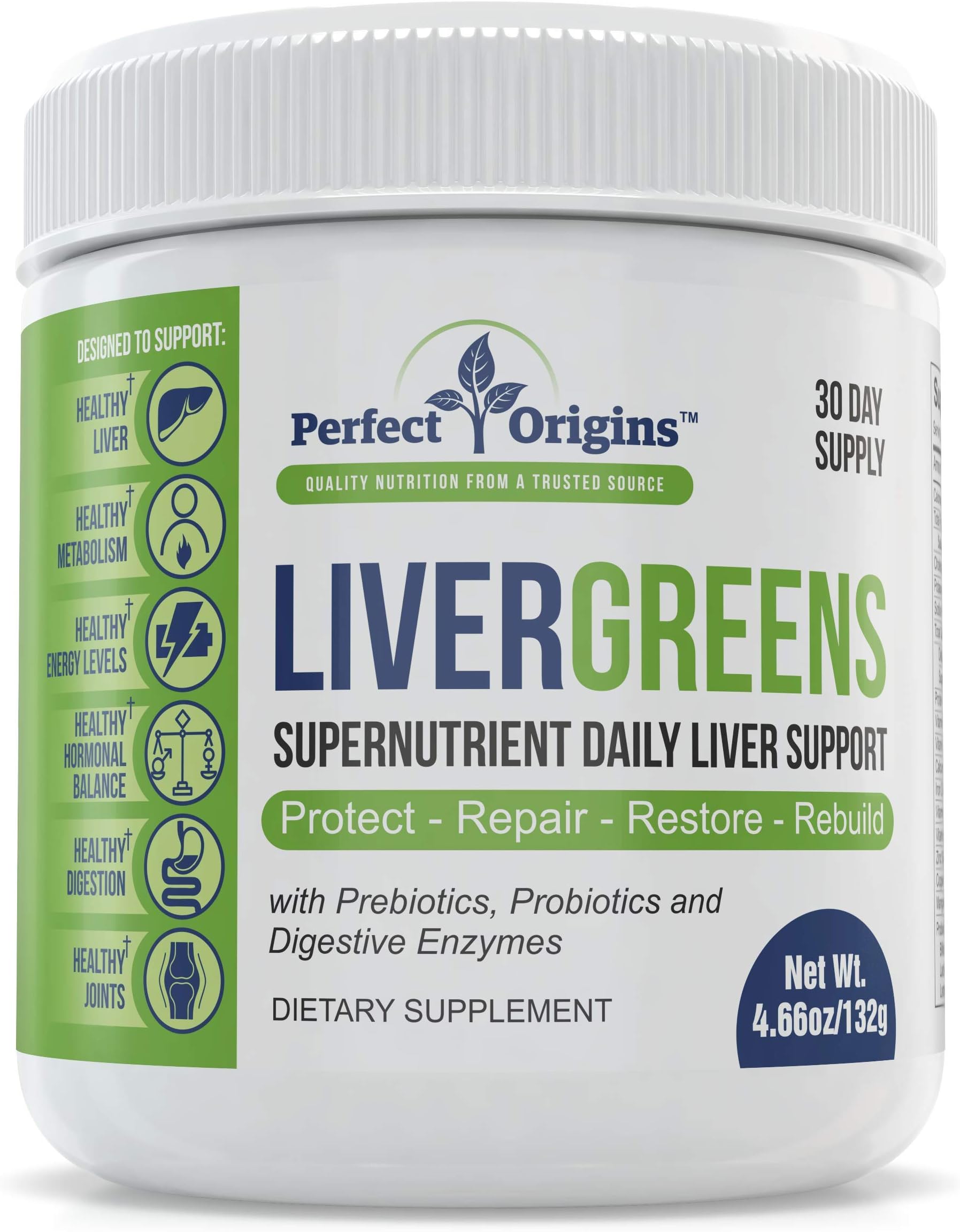 Perfect Origins LiverGreens, Supernutrient Daily Liver Support Supplement