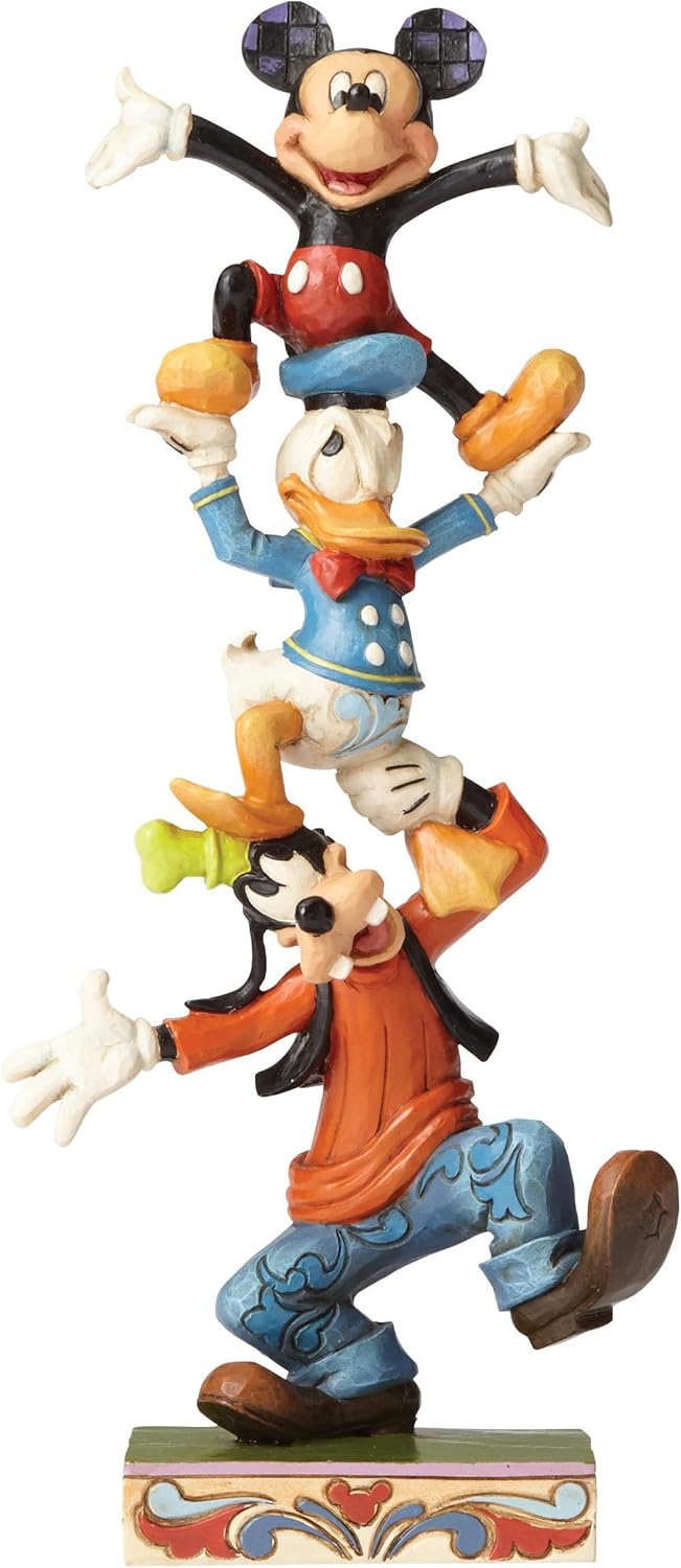 Jim Shore Disney Traditions by Enesco Goofy,Donald and Mickey Stacked Figurine